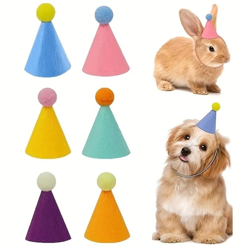 再利用可能な6個セットミニパーティーハット軽量カラフルなコー - Party Hat Cone のレビューと価格
