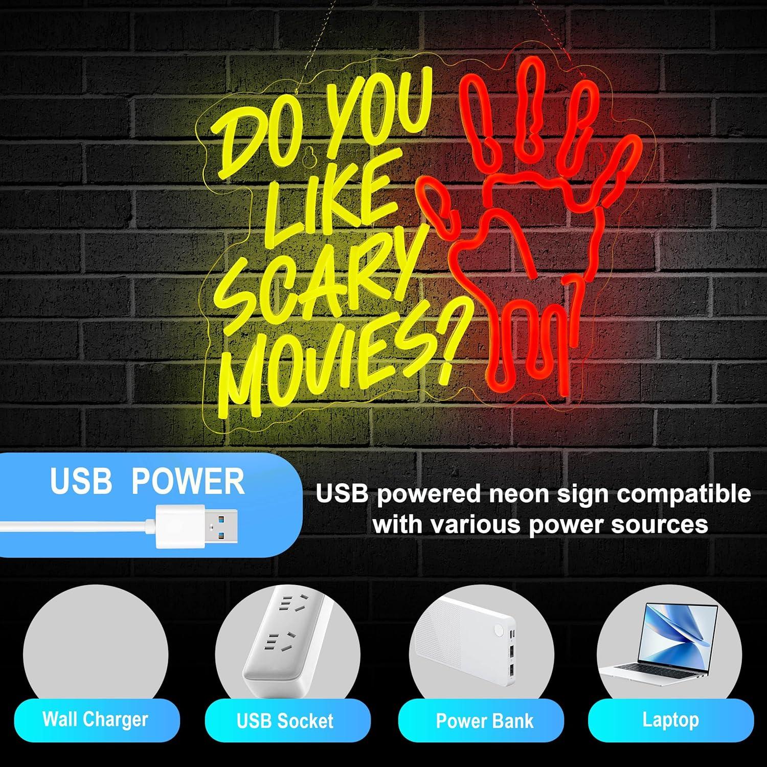 怖い映画が好きな方へ！ネオンサイン調光可能USB LEDライ - Neon Sign Party のレビューと価格