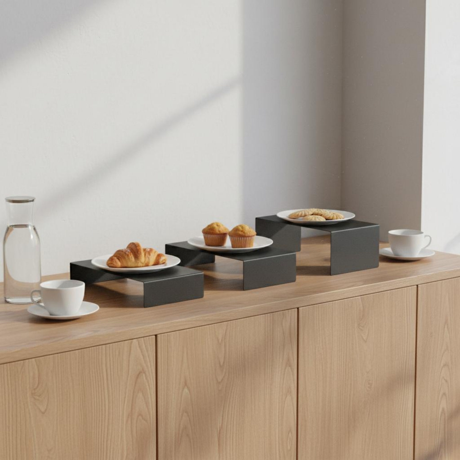 3段デザートスタンド お手入れ簡単 3段カップケーキスタンド - Cupcake Stand Tier のレビューと価格