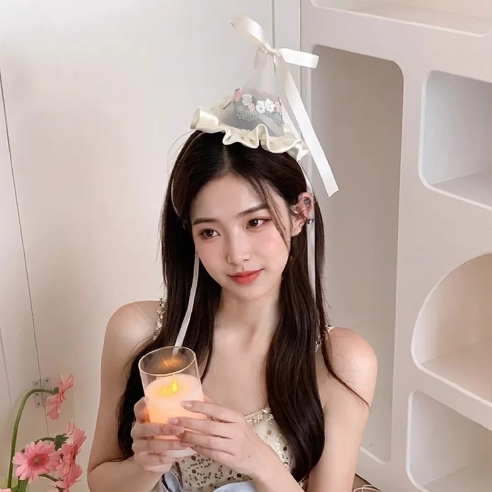 かわいいスタイルの刺繍メッシュ誕生日帽子ヘアクリップリボンフ - Party Hat Cone のレビューと価格