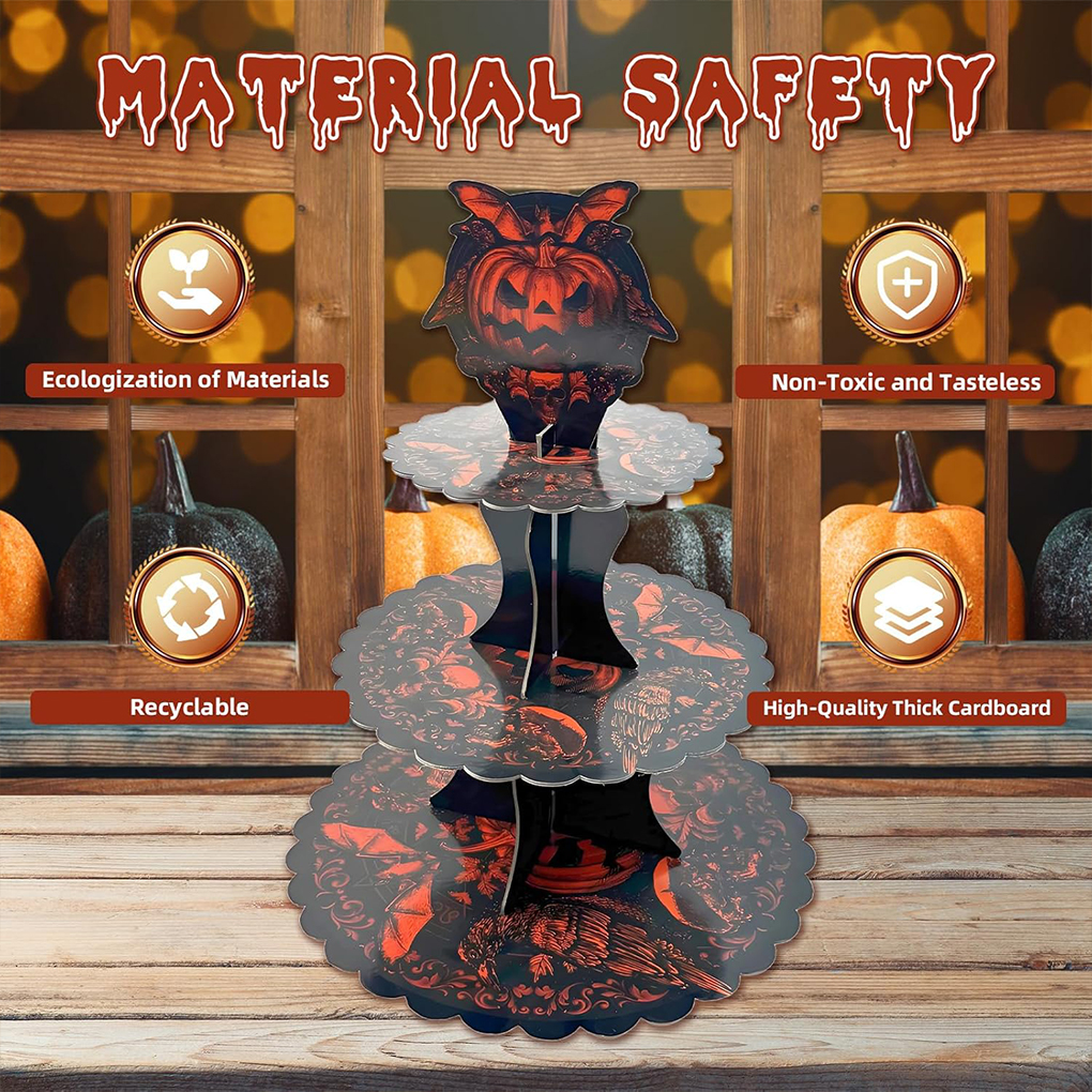 ハロウィンケーキスタンド カボチャコウモリゴースト柄 3段段 - Cupcake Stand Tier のレビューと価格