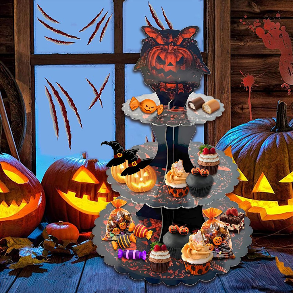 ハロウィンケーキスタンド カボチャコウモリゴースト柄 3段段 - Cupcake Stand Tier のレビューと価格
