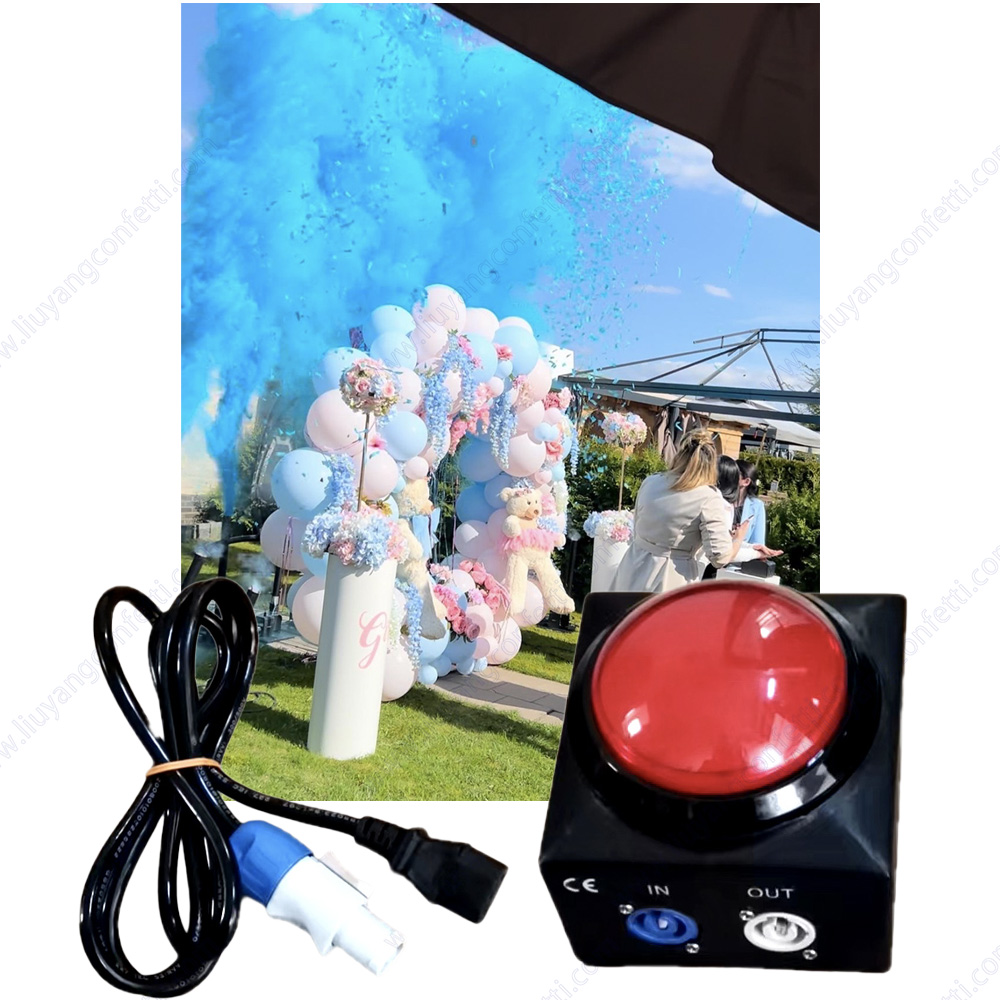 ジェンダーリビール用赤ボタンコントローラー、ホリパウダー噴射 - Confetti Cannon Tube のレビューと価格