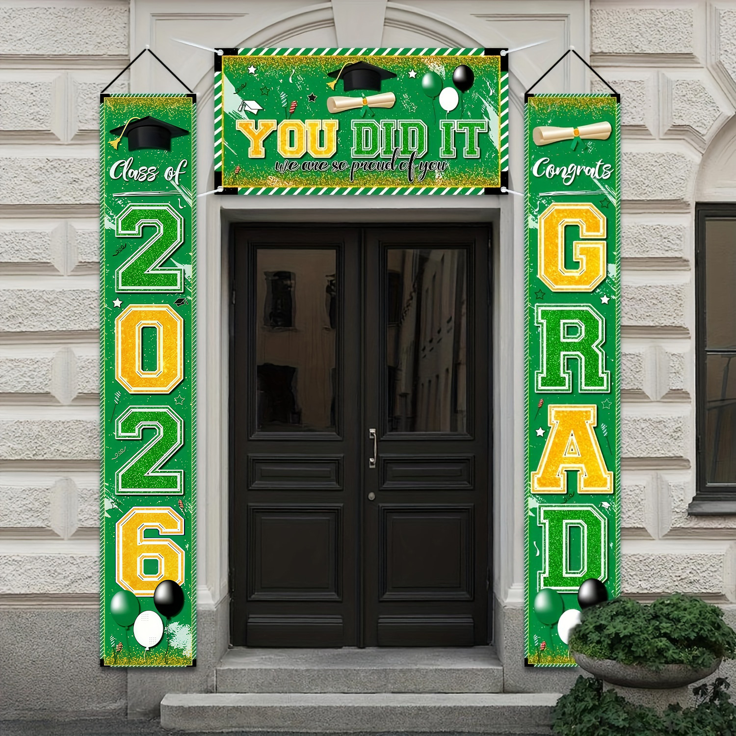 2026年卒業生の皆様、おめでとうございます！グリーン＆ゴー - Party Banner Gold のレビューと価格