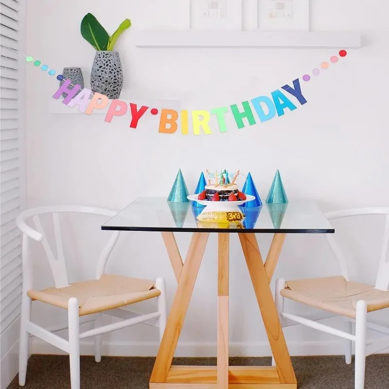 大人、子供、女の子、女性用 誕生日おめでとうバナー レインボ - Party Banner Gold のレビューと価格